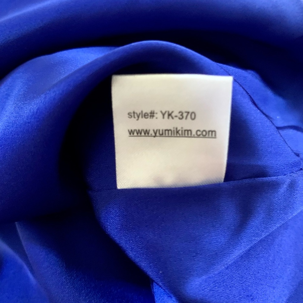 Yumi Kim Jayne tulip blue color block v-neck silk dress. Sz S - Picture 10 of 11